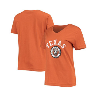Women's Texas Orange Texas Longhorns University College Seal V-Neck T-shirt