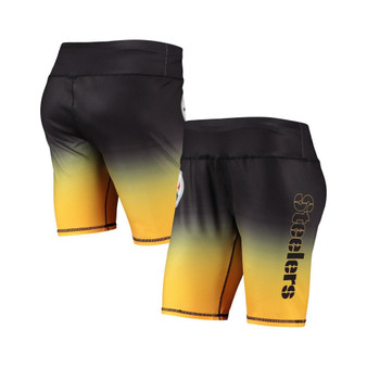 Women's Black Pittsburgh Steelers Gradient Biker Shorts