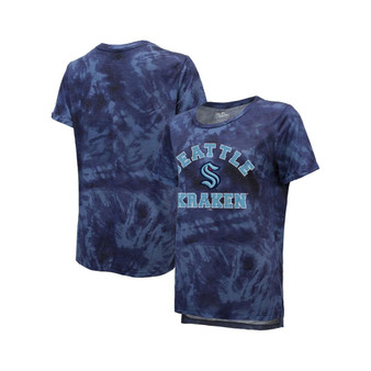 Women's Threads Deep Sea Blue Seattle Kraken Boyfriend Tie-Dye T-shirt