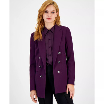 Women's Faux Double-Breasted Boyfriend Jacket, Created for Macy's