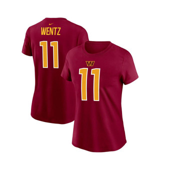 Women's Carson Wentz Burgundy Washington Commanders Player Name & Number T-shirt