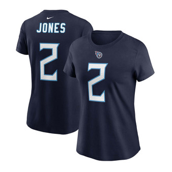 Women's Julio Jones Navy Tennessee Titans Player Name Number T-shirt