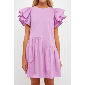 Women's Layered Ruffles Mini Dress