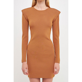 Women's Shoulder Pad Knit Dress