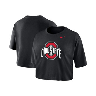 Women's Black Ohio State Buckeyes Cropped Performance T-shirt