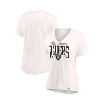 Women's Branded Oatmeal Las Vegas Raiders Motivating Force Lightweight V-Neck T-shirt