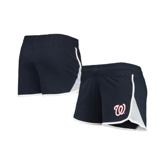 Women's Navy Washington Nationals Stretch French Terry Shorts