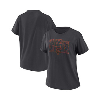 Women's Charcoal San Francisco Giants Oversized Boyfriend T-shirt