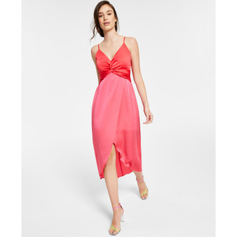 Twist-Front Two-Tone Midi Dress, Created for Macy's