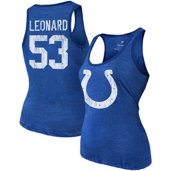 Women's Heathered Royal Indianapolis Colts Name Number Tri-Blend Tank Top