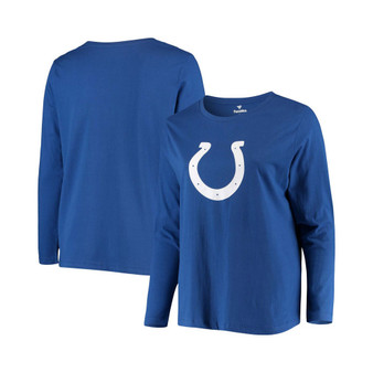 Women's Plus Size Royal Indianapolis Colts Primary Logo Long Sleeve T-shirt