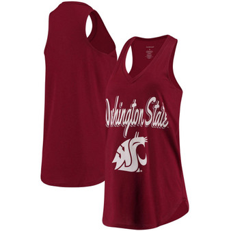 Women's Crimson Washington State Cougars At Ease V-Neck Tank Top