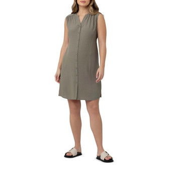Maternity April Sleeveless Button Down Shirt Dress