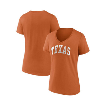 Women's Branded Texas Orange Texas Longhorns Basic Arch V-Neck T-shirt