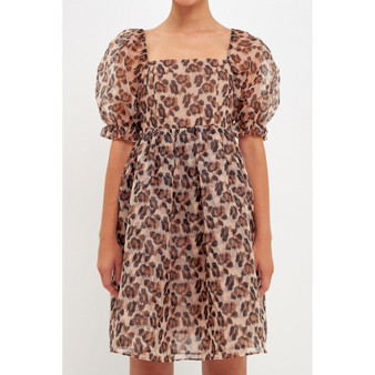Women's Organza Leopard Dress