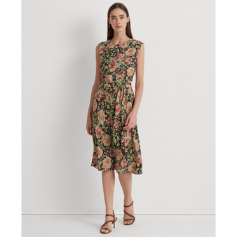 Women's Bubble Crepe Cap-Sleeve Dress