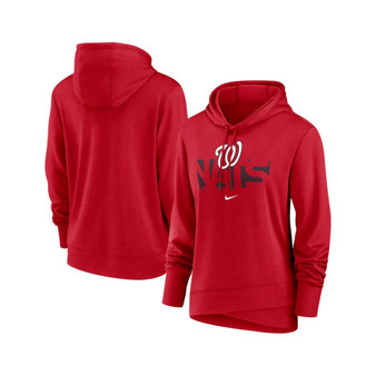 Women's Red Washington Nationals Diamond Knockout Performance Pullover Hoodie