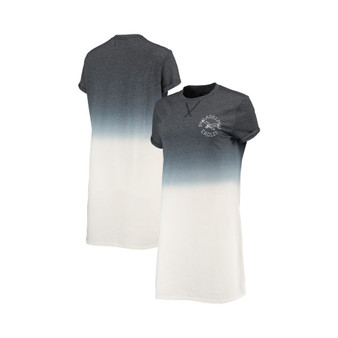Women's Heathered Black and White Philadelphia Eagles Ombre Tri-Blend T-shirt Dress