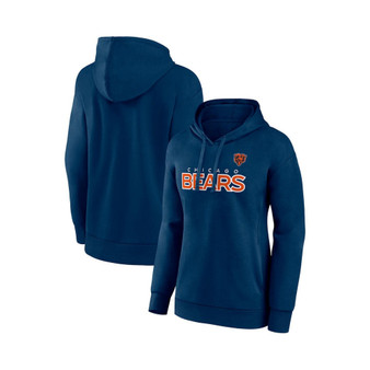 Women's Branded Navy Chicago Bears Checklist Crossover V-Neck Pullover Hoodie