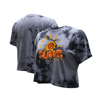 Women's Charcoal Phoenix Suns Street Art Dark Crystal Washed Crop T-shirt