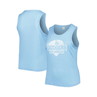 Women's Royal Los Angeles Dodgers Plus Size High Neck Tri-Blend Tank Top