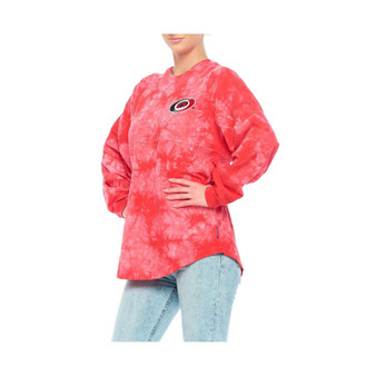 Women's Branded Red Carolina Hurricanes Crystal-Dye Long Sleeve T-shirt