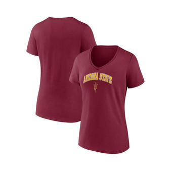 Women's Branded Maroon Arizona State Sun Devils Evergreen Campus V-Neck T-shirt
