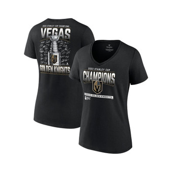 Women's Branded Black Vegas Golden Knights 2023 Stanley Cup Champions Signature Roster V-Neck T-shirt