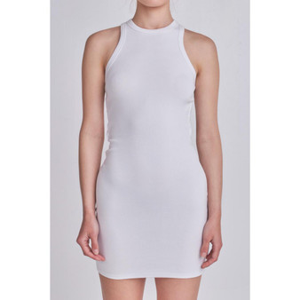 Women's Open Back Mini Rib Dress