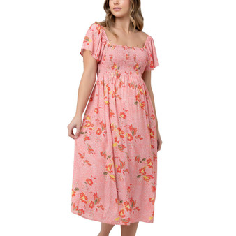 Maternity Libby Floral Smocked Dress