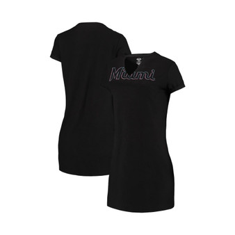 Women's Black Miami Marlins Fairway Night T-shirt