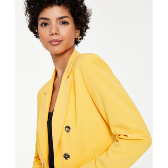 Women's Bi-Stretch Faux Double-Breasted Jacket, Created for Macy's