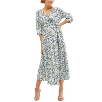 Tie Waist Tiered Midi Maternity Dress