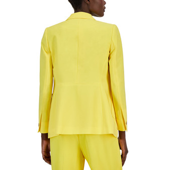 Women's Peak-Lapel Relaxed Buttoned-Cuff Blazer