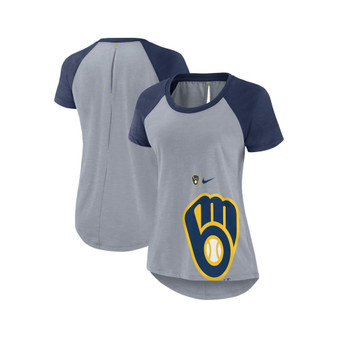 Women's Heather Gray Milwaukee Brewers Summer Breeze Raglan Fashion T-shirt