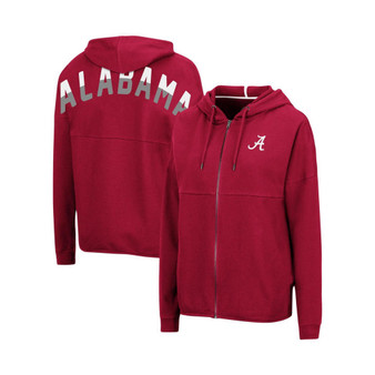 Women's Crimson Alabama Crimson Tide 2-Hit Full-Zip Hoodie