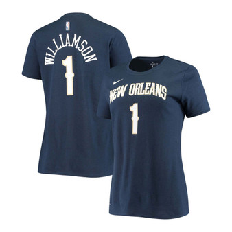 Women's Zion Williamson Navy New Orleans Pelicans Name & Number Performance T-shirt