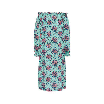 Women's Grace Dress in Turquoise Chinoiserie