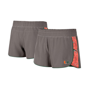 Women's Gray, Orange Miami Hurricanes Pamela Lined Shorts