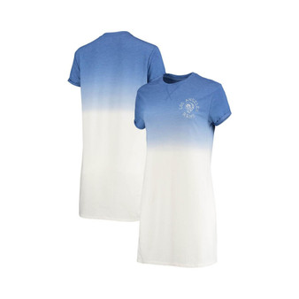 Women's Heathered Royal and White Los Angeles Rams Ombre Tri-Blend T-shirt Dress