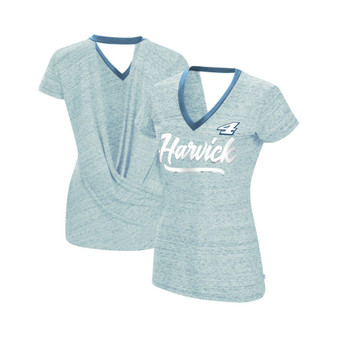 Women's Heather Powder Blue Kevin Harvick Halftime Back Wrap T-shirt