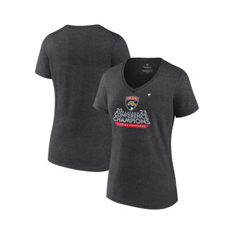 Women's Branded Heather Charcoal Florida Panthers 2023 NHL Eastern Conference Champs Locker Room V-Neck T-shirt