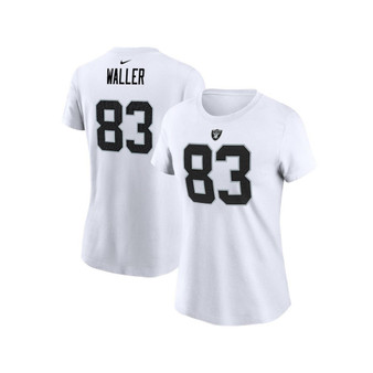 Women's Darren Waller White Las Vegas Raiders Player Name Number T-shirt