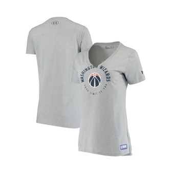 Women's Heathered Gray Washington Wizards Combine Favorites HeatGear V-Neck T-shirt