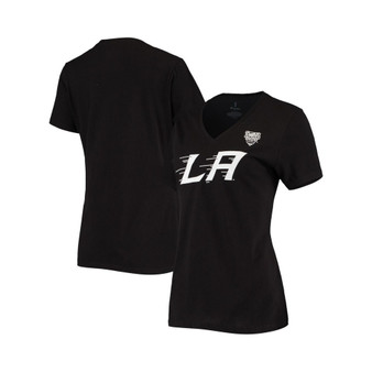 Women's Branded Black Los Angeles Kings 2020 NHL Stadium Series Primary Logo V-Neck T-shirt