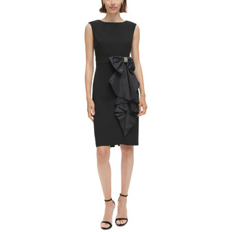 Women's Boat-Neck Embellished Bow-Trim Dress
