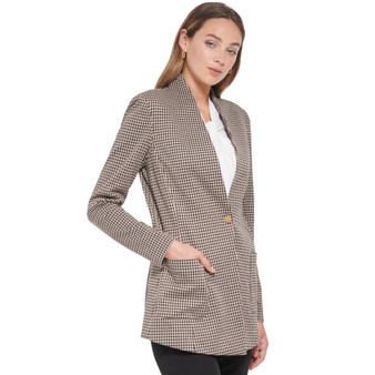 Women's Snap-Front Houndstooth Jacket
