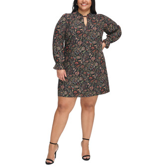 Plus Size Paisley-Print Shift Dress