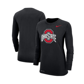 Women's Black Ohio State Buckeyes Logo Performance Long Sleeve T-shirt