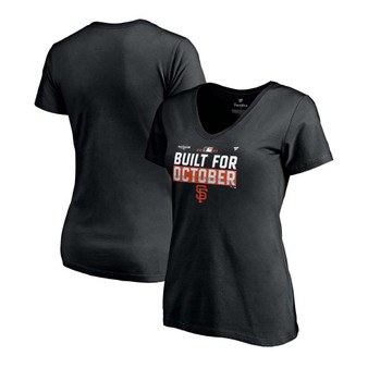 Women's Black San Francisco Giants 2021 Postseason Locker Room V-Neck T-shirt